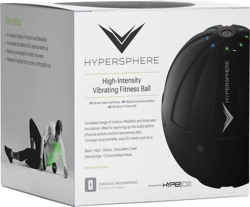 [32000-001-00-MASTER] HYPERICE Hypersphere Black Vibrating Roller Ball (6 PACK RETAIL)